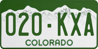 CO license plate 020KXA
