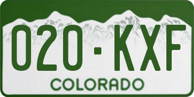 CO license plate 020KXF