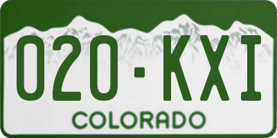 CO license plate 020KXI