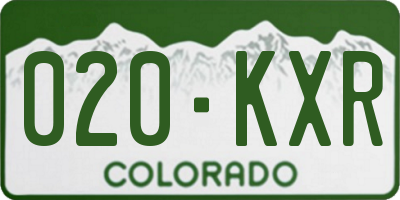 CO license plate 020KXR