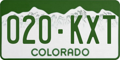 CO license plate 020KXT
