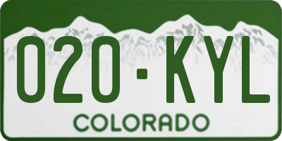 CO license plate 020KYL