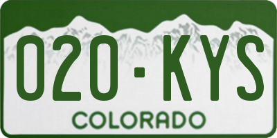 CO license plate 020KYS