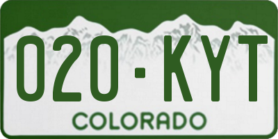 CO license plate 020KYT