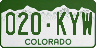CO license plate 020KYW