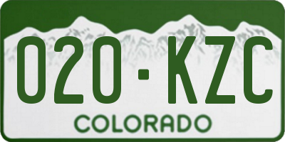 CO license plate 020KZC