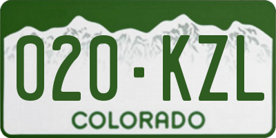 CO license plate 020KZL