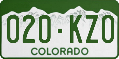 CO license plate 020KZO