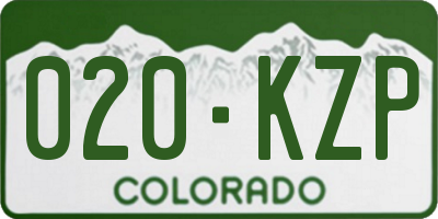 CO license plate 020KZP