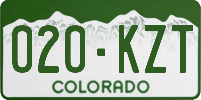 CO license plate 020KZT
