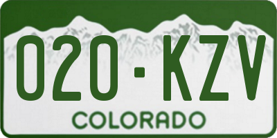 CO license plate 020KZV