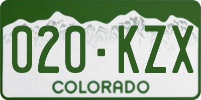 CO license plate 020KZX
