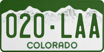 CO license plate 020LAA