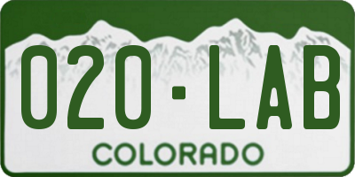 CO license plate 020LAB