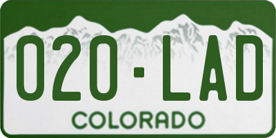 CO license plate 020LAD