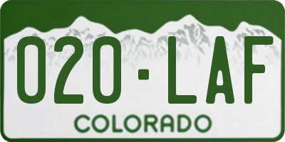 CO license plate 020LAF