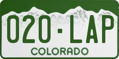 CO license plate 020LAP