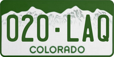 CO license plate 020LAQ