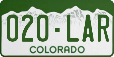 CO license plate 020LAR