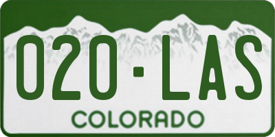 CO license plate 020LAS