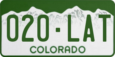 CO license plate 020LAT