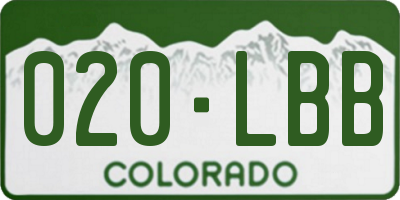 CO license plate 020LBB