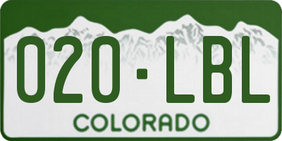 CO license plate 020LBL