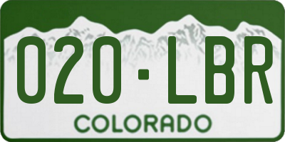 CO license plate 020LBR