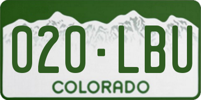 CO license plate 020LBU