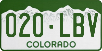 CO license plate 020LBV