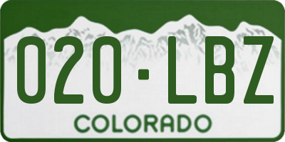 CO license plate 020LBZ