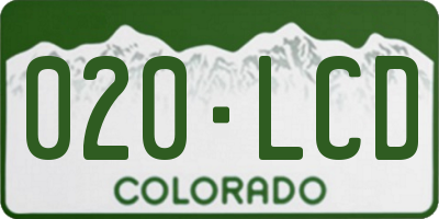 CO license plate 020LCD