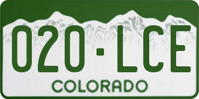 CO license plate 020LCE