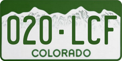 CO license plate 020LCF
