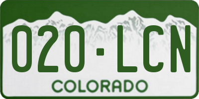 CO license plate 020LCN