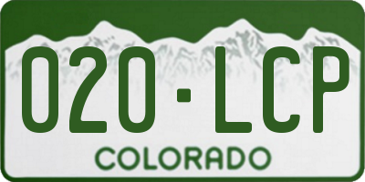 CO license plate 020LCP