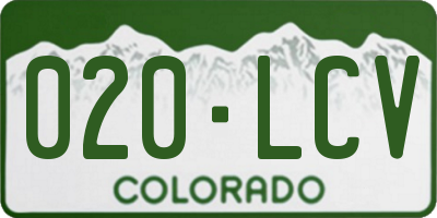 CO license plate 020LCV