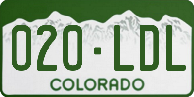 CO license plate 020LDL