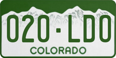 CO license plate 020LDO