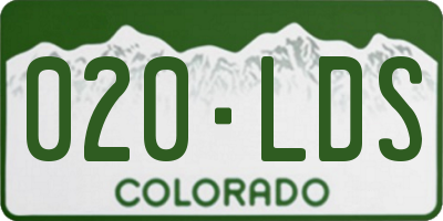 CO license plate 020LDS