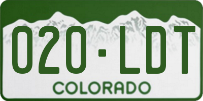 CO license plate 020LDT