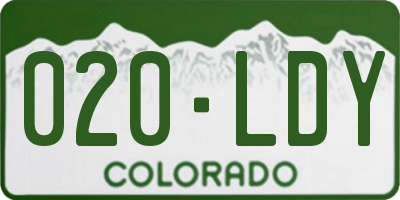 CO license plate 020LDY