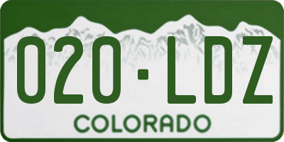 CO license plate 020LDZ