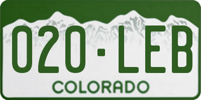 CO license plate 020LEB