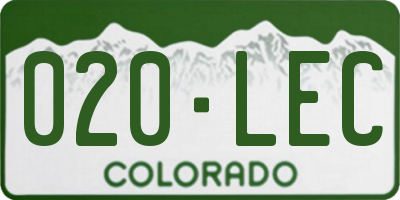 CO license plate 020LEC