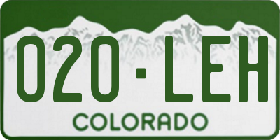CO license plate 020LEH
