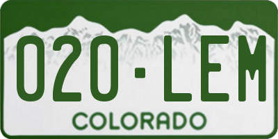CO license plate 020LEM