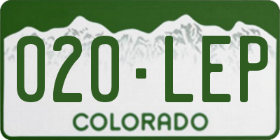 CO license plate 020LEP