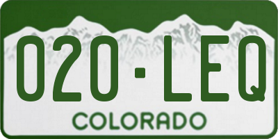 CO license plate 020LEQ