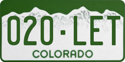 CO license plate 020LET